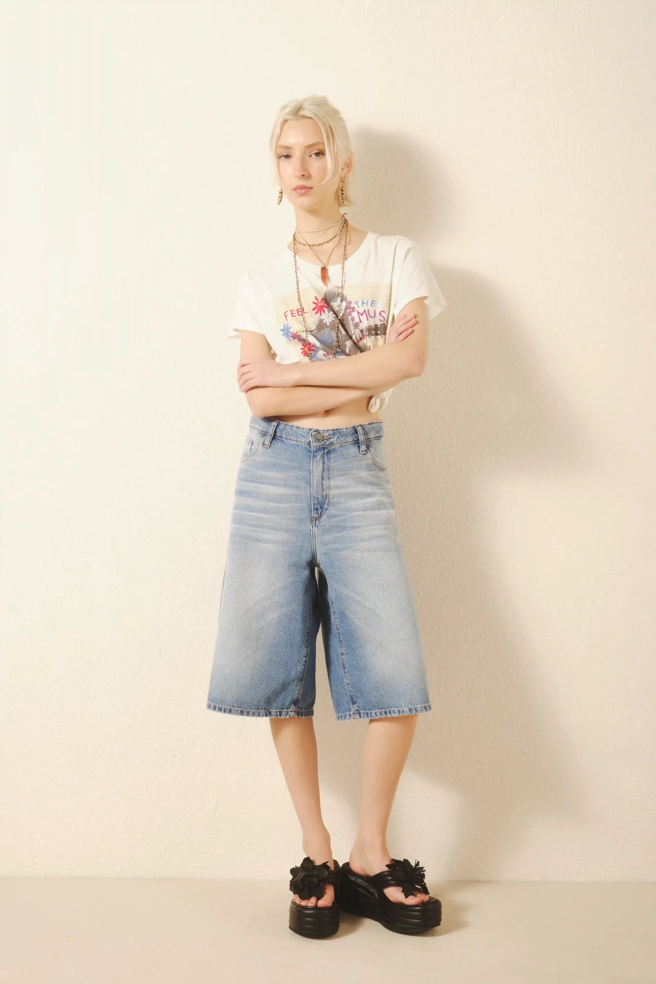 BERMUDA BOYFRIEND VINTAGE BLUE