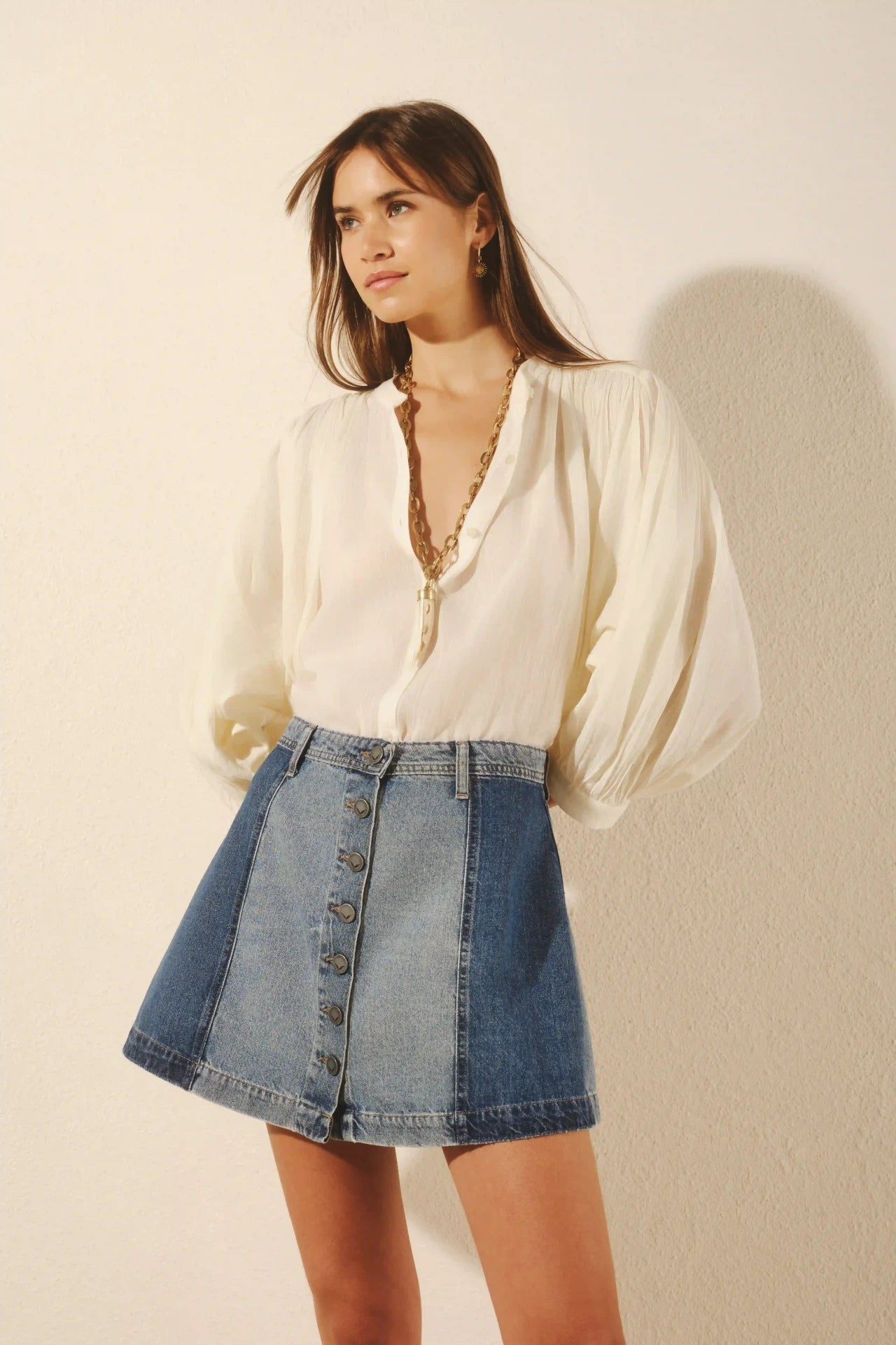 FALDA JOSEPHINE PATCH BLUE